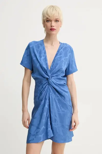 Hedvábné šaty ZADIG&VOLTAIRE fialová barva, mini, WWDR02420