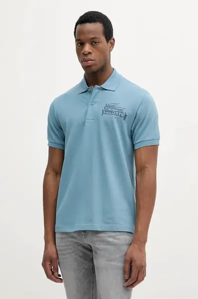 Bavlněné polo tričko Lacoste modrá barva, PH0285