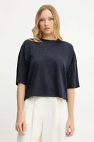 Bavlněné tričko BOSS tmavomodrá barva, 50541328