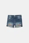 Dětské riflové kraťasy Guess modrá barva, s aplikací, nastavitelný pas, K5GD02 D45E0
