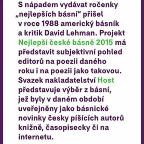 Nejlepší české básně 2015 - Petr Borkovec, Tomáš Gabriel