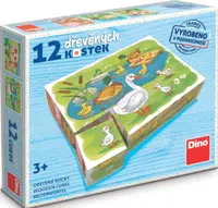 Dřevěné kostky Na farmě – 12 kostek