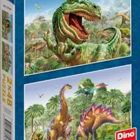 Puzzle Souboj dinosaurů 2x48 dílků