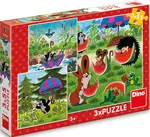 Krteček a paraplíčko - puzzle 3x55 dílků