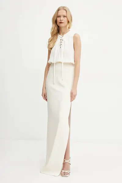 Šaty Elisabetta Franchi béžová barva, maxi, ABR3851E2