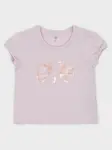 Svetloružové dievčenské tričko s logom GAP