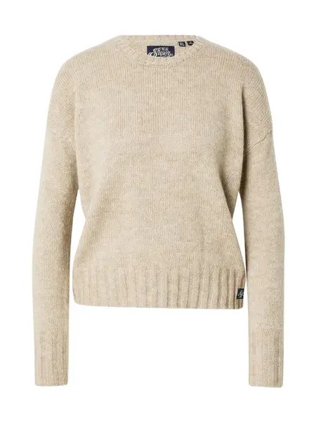 Superdry & Co Sveter 'Essential'  béžová melírovaná