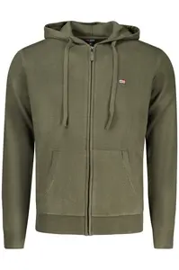 Pánská zelená mikina s kapucí na zip