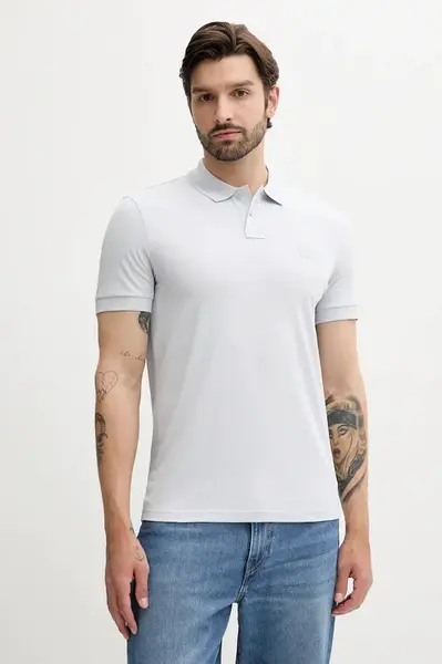 BOSS Orange polo pánské bavlněné s elastanem Passenger