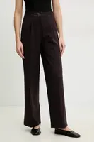 Kalhoty Answear.LAB dámské, fialová barva, široké, high waist