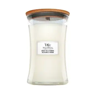 Woodwick White Tea & Jasmine vonná svíčka 610 g