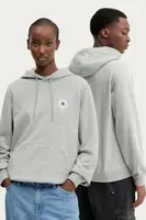 Mikina Converse šedá barva, s kapucí, s aplikací, 10026983-A02