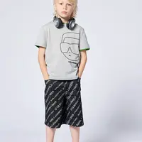 Dětské bavlněné tričko Karl Lagerfeld šedá barva, s potiskem, Z30425