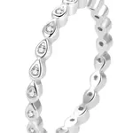 Beneto Třpytivý stříbrný prsten AGG371L 58 mm