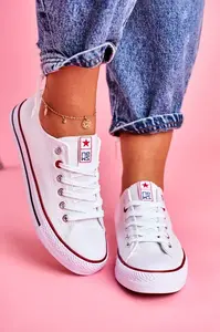 Boto dámske biele tenisky s červeným lemom