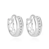 Beneto Třpytivé stříbrné náušnice se zirkony AGUC1471