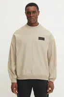 Bavlněná mikina EA7 Emporio Armani pánská, béžová barva, hladká, AF14570.7X000078