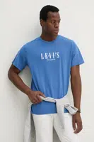 Bavlněné tričko Levi's SS RELAXED FIT TEE fialová barva, s aplikací, 16143