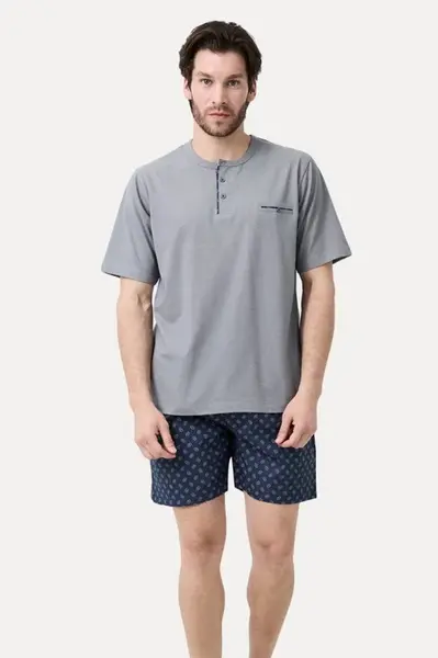 Pánské pyžamo krátké ANDRE 4XL Šedá