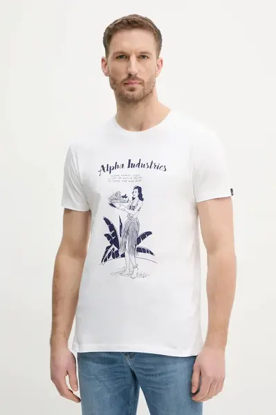 Bavlněné tričko Alpha Industries Alpha Hawaii T