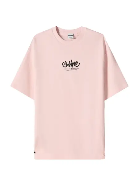 Bershka Tričko  rosé / čierna