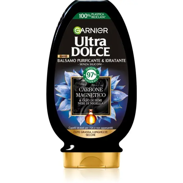 Garnier Ultra Doux Magnetic Charcoal čisticí balzám na vlasy 200 ml