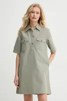Bavlněné šaty A.P.C. robe selia zelená barva, mini, COGBJ.F35177