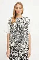 Tričko s příměsí hedvábí Weekend Max Mara béžová barva, 2515941082600