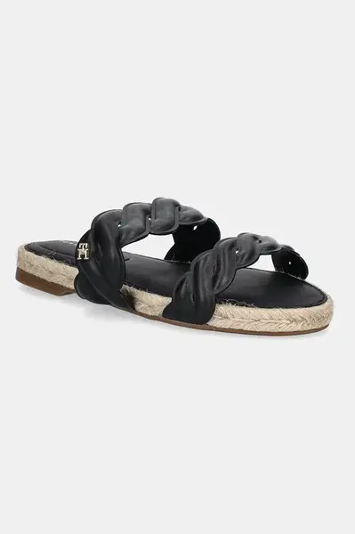 Tommy Hilfiger  Kožené pantofle  LEATHER ROPE ESPADRILLE MULE