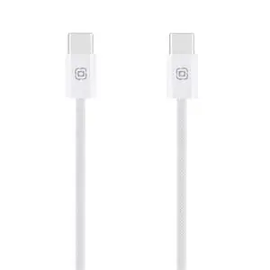 Pletený kabel OBAL:ME Super Fast USB-C/USB-C 60W 1m, bílá