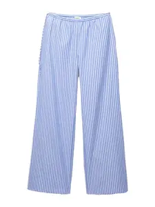 Pull&Bear Nohavice  modrá denim / biela