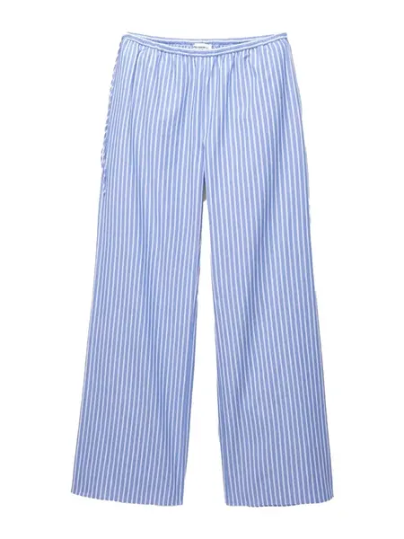 Pull&Bear Nohavice  modrá denim / biela