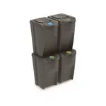 prosperplast Odpadkový koš SORTIBOX 4 x 35 l šedý