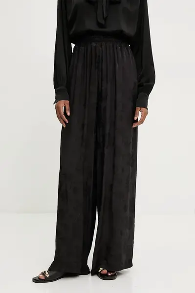 Kalhoty Answear.LAB dámské, černá barva, široké, high waist