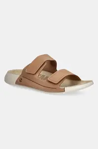 Nubukové pantofle Ecco Nd Cozmo 2 Strap Flat