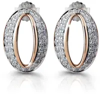 Modesi Elegantní bronzové náušnice ze stříbra se zirkony M25007