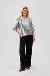 Marisse Women's Sweatshirt L-Bl-4603 Off White_Black