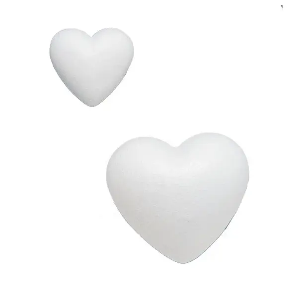 Polystyrénové srdce vypuklé 8 x 4.5 cm 10 ks-Stafil