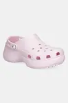 Pantofle Crocs Classic Platform Pearl Clog dámské, růžová barva, na platformě, 211231-6ZW