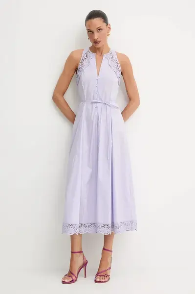 Šaty Twinset fialová barva, maxi, 251TT2090