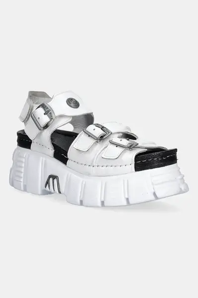 Kožené sandály New Rock CHAROL ARRUGADO bílá barva, M-BIOS101-C3