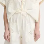 Bavlněné šortky Sessun dámské, béžová barva, high waist, 25206002