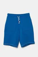 Dětské bavlněné šortky United Colors of Benetton modrá barva, nastavitelný pas, 3BL0C903J