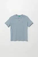 Dětské tričko s příměsí lnu United Colors of Benetton modrá barva, 3F4JC10NN