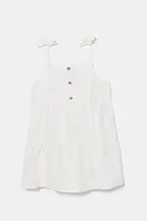 Dětské lněné šaty United Colors of Benetton béžová barva, mini, 4Q1NGV025
