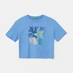 Dětské bavlněné tričko United Colors of Benetton modrá barva, 35RYC10OZ
