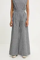 Bavlněné kalhoty Answear.LAB dámské, černá barva, široké, high waist