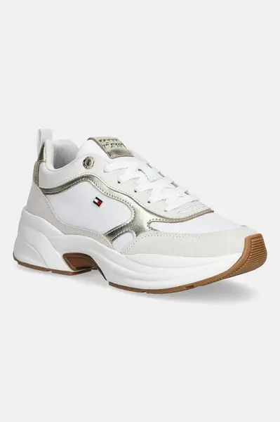 Kožené tenisky Tommy Hilfiger TH CHUNKY RUNNER METALLIC