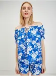 Modrá dámská květovaná halenka ORSAY - Dámské