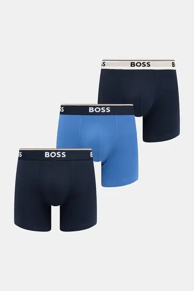 BOSS  přiléhavé boxerky pánské s bavlnou BoxerBr 3P Power 3-pack